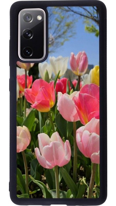 Coque Samsung Galaxy S20 FE 5G - Silicone rigide noir Tulips Spring 2026