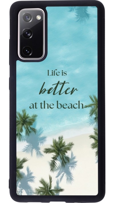 Coque Samsung Galaxy S20 FE 5G - Silicone rigide noir Summer 2025 Life is better at the beach