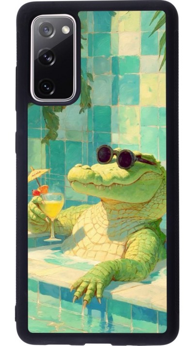 Samsung Galaxy S20 FE 5G Case Hülle - Silikon schwarz Crocodile in the swimming pool Summer 2026