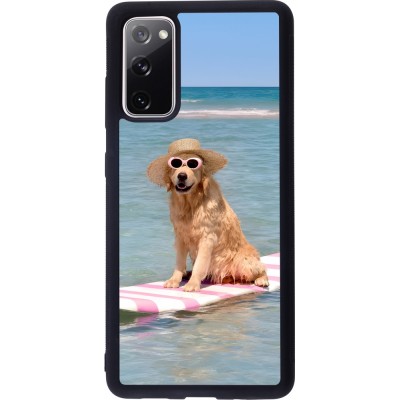 Samsung Galaxy S20 FE 5G Case Hülle - Silikon schwarz Summer Dog on Paddle