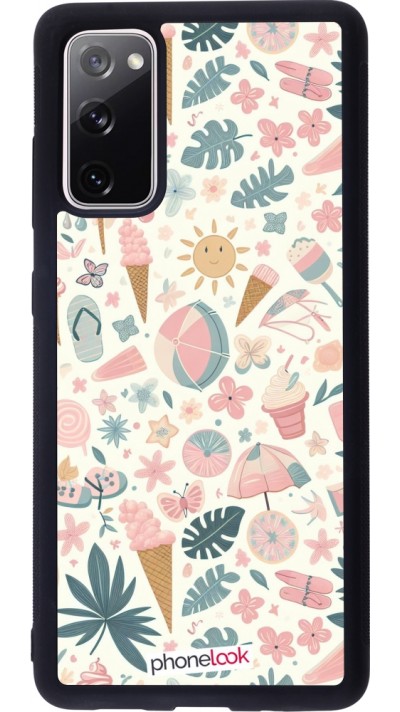 Coque Samsung Galaxy S20 FE 5G - Silicone rigide noir Summer Pink Pattern