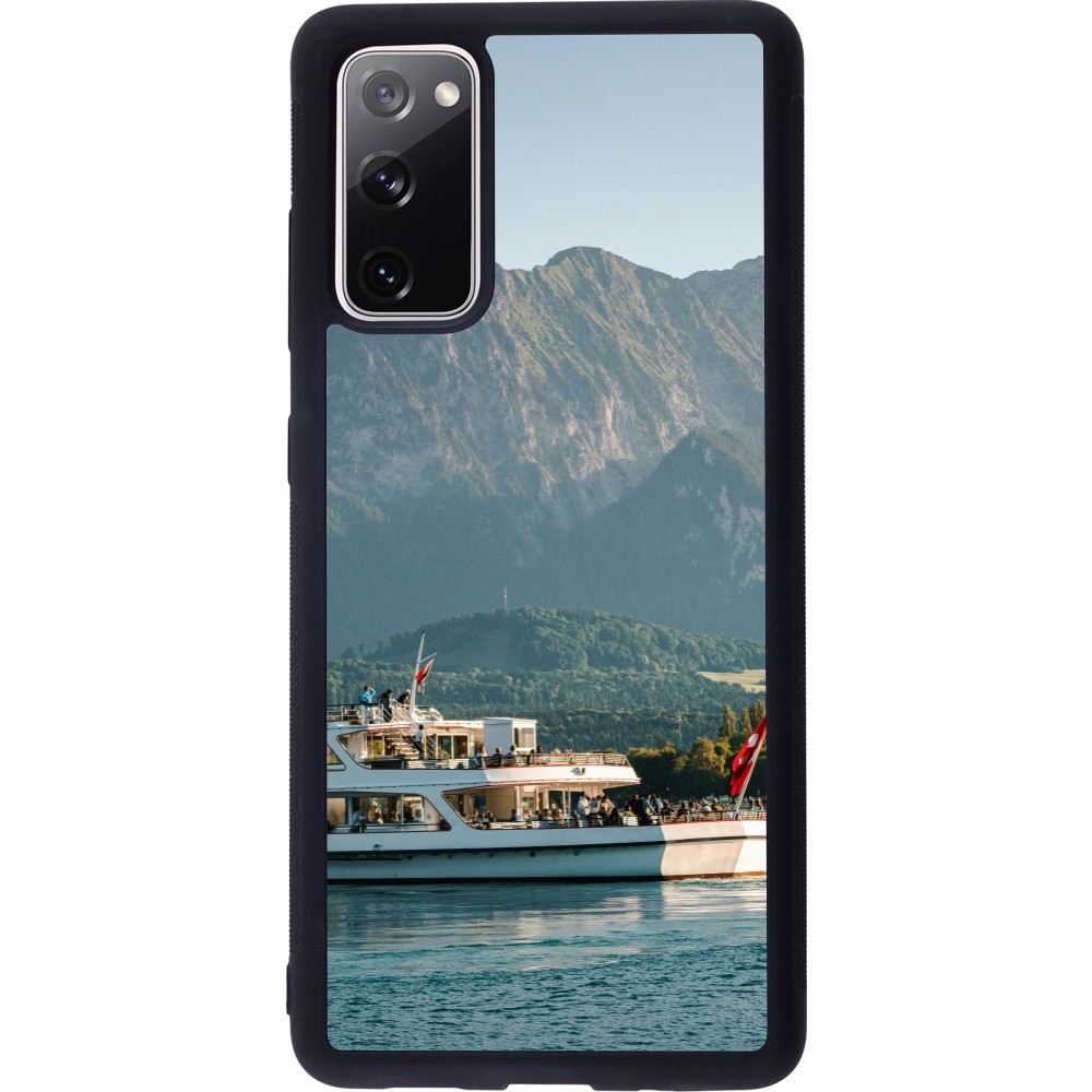 Coque Samsung Galaxy S20 FE 5G - Silicone rigide noir Fête Nationale Suisse Bateau Leman
