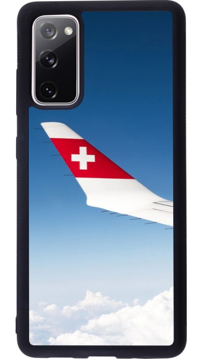 Coque Samsung Galaxy S20 FE 5G - Silicone rigide noir Fête Nationale Suisse Sky Swiss Flag