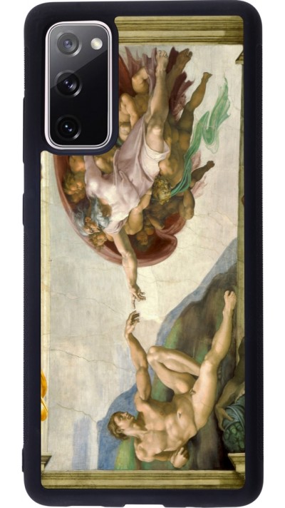 Coque Samsung Galaxy S20 FE 5G - Silicone rigide noir Tableau art - La Création d’Adam - Michel-Ange