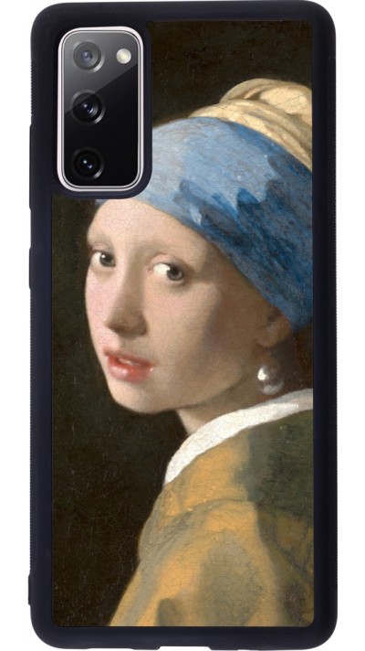 Coque Samsung Galaxy S20 FE 5G - Silicone rigide noir Tableau art - La Jeune fille à la perle - Johannes Vermeer