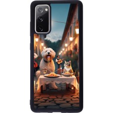 Samsung Galaxy S20 FE 5G Case Hülle - Silikon schwarz Valentin 2024 Hund & Katze Kerzenlicht