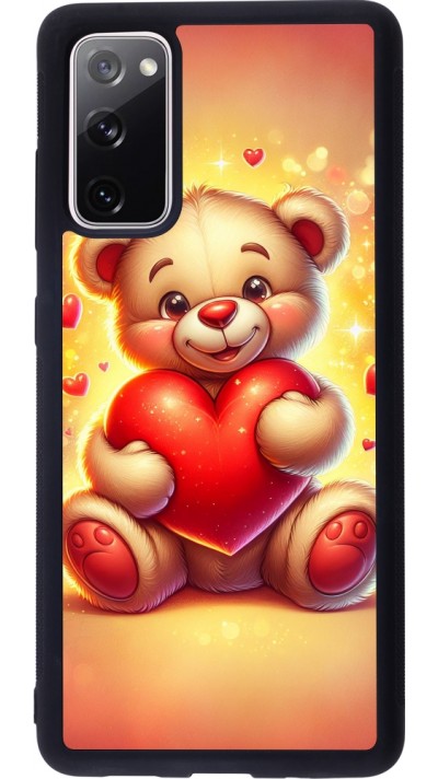 Coque Samsung Galaxy S20 FE 5G - Silicone rigide noir Valentine 2024 Teddy love