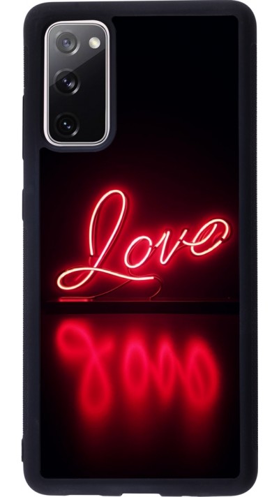 Samsung Galaxy S20 FE 5G Case Hülle - Silikon schwarz Valentine 2025 Neon Liebe