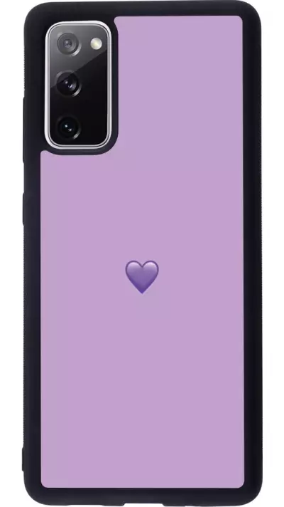 Coque Samsung Galaxy S20 FE 5G - Silicone rigide noir Valentine 2023 purpule single heart