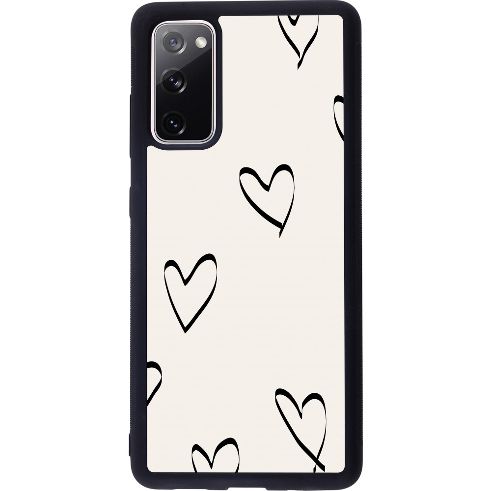 Samsung Galaxy S20 FE 5G Case Hülle - Silikon schwarz Valentine 2023 minimalist hearts