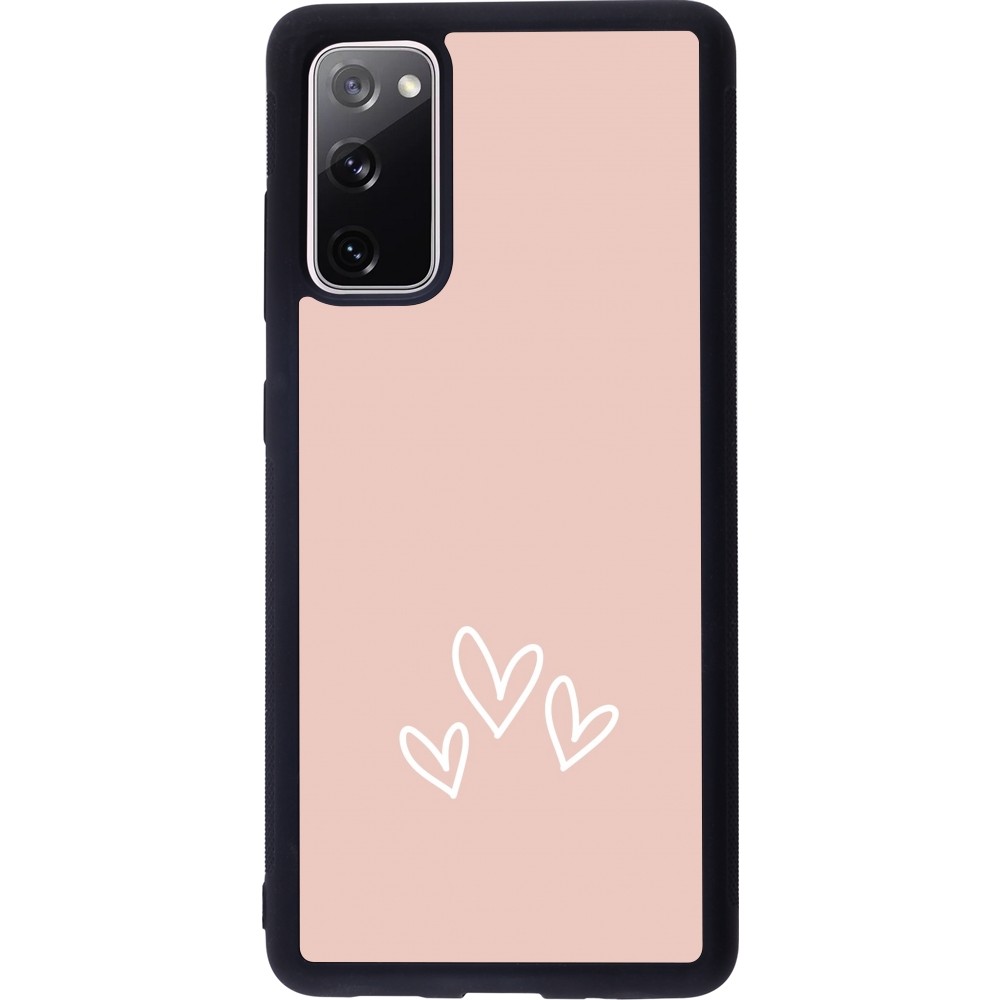 Samsung Galaxy S20 FE 5G Case Hülle - Silikon schwarz Valentine 2023 three minimalist hearts
