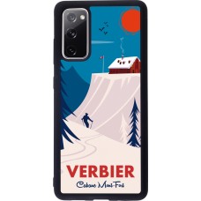 Coque Samsung Galaxy S20 FE 5G - Silicone rigide noir Verbier Cabane Mont-Fort