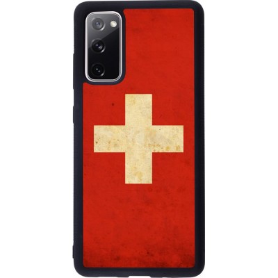 Coque Samsung Galaxy S20 FE - Silicone rigide noir Vintage Flag SWISS