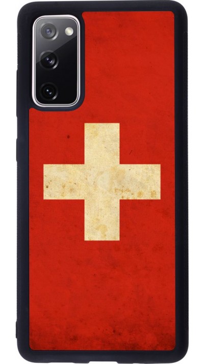 Hülle Samsung Galaxy S20 FE - Silikon schwarz Vintage Flag SWISS