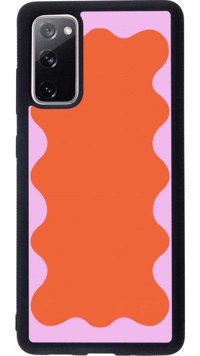Samsung Galaxy S20 FE 5G Case Hülle - Silikon schwarz Wavy Rectangle Orange Pink