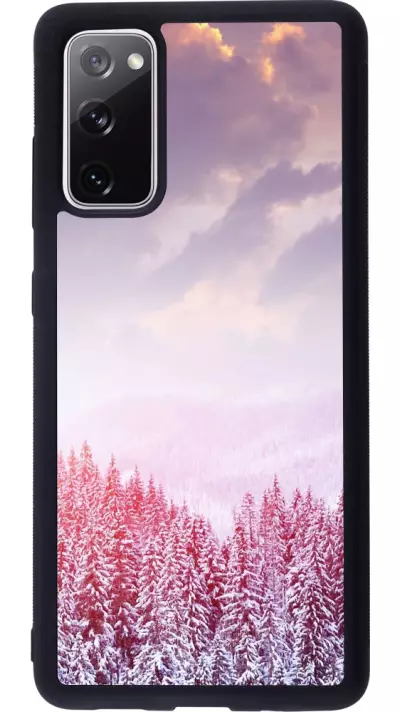 Coque Samsung Galaxy S20 FE 5G - Silicone rigide noir Winter 22 Pink Forest