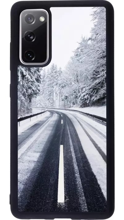 Coque Samsung Galaxy S20 FE 5G - Silicone rigide noir Winter 22 Snowy Road
