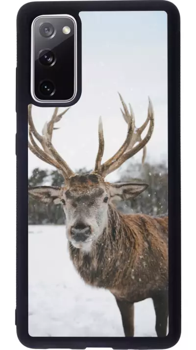 Coque Samsung Galaxy S20 FE 5G - Silicone rigide noir Winter 25 Winter reindeer