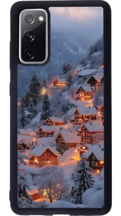 Coque Samsung Galaxy S20 FE 5G - Silicone rigide noir Winter 25 Winter snowy village