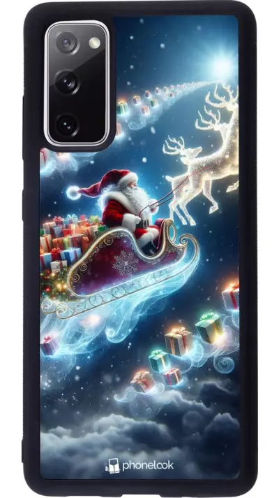Coque Samsung Galaxy S20 FE 5G - Silicone rigide noir Noël 2023 Père Noël enchanté