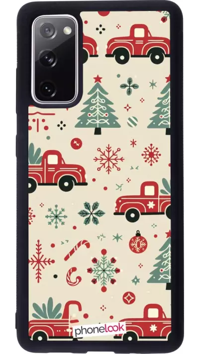 Coque Samsung Galaxy S20 FE 5G - Silicone rigide noir Noël 2024 Camion Sapin