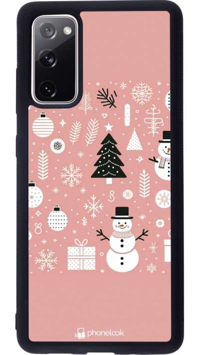 Samsung Galaxy S20 FE 5G Case Hülle - Silikon schwarz Weihnachten 2024 Rose Schneemann Weihnachten