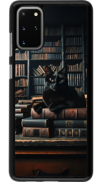 Samsung Galaxy S20+ Case Hülle - Katze Bücher dunkel
