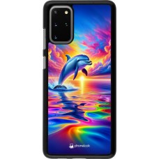 Samsung Galaxy S20+ Case Hülle - Glücklicher Regenbogen-Delfin