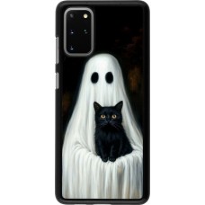 Samsung Galaxy S20+ Case Hülle - Halloween 2025 Ghost with black cat