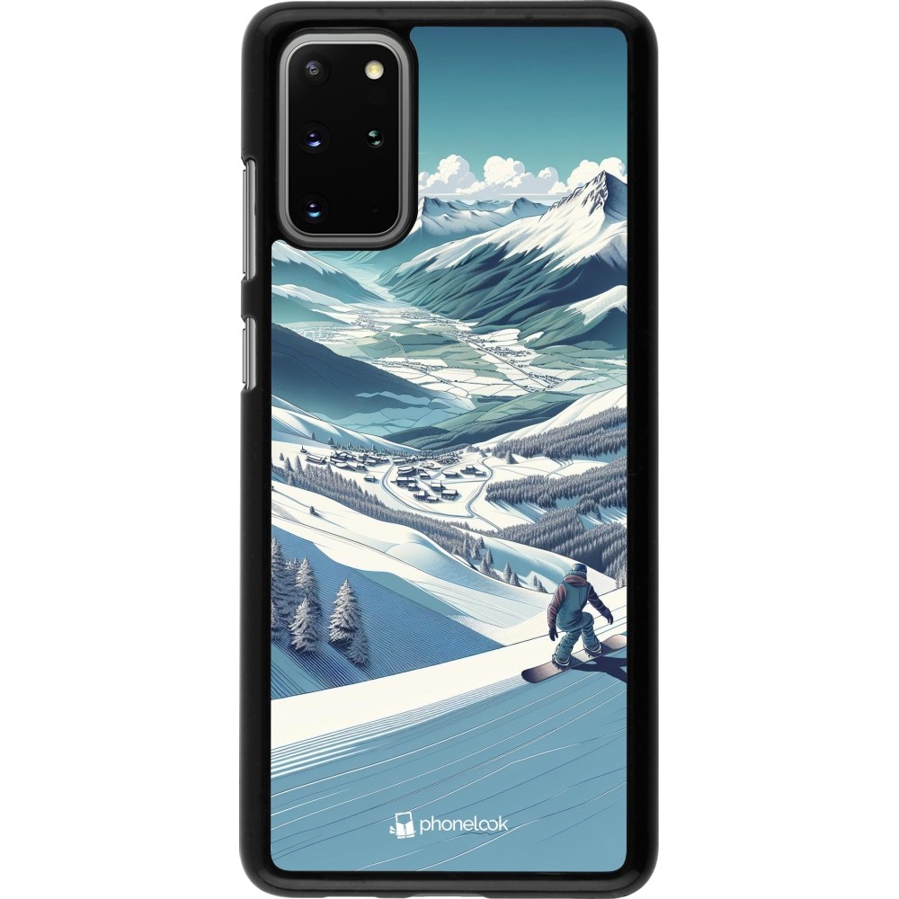Samsung Galaxy S20+ Case Hülle - Snowboarder Berg