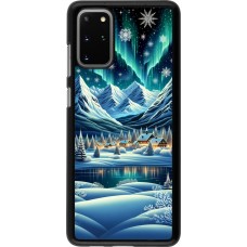 Samsung Galaxy S20+ Case Hülle - Verschneites Bergdorf am See in der Nacht