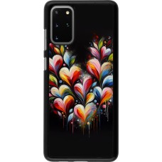 Coque Samsung Galaxy S20+ - Valentine 2024 Coeur Noir Abstrait