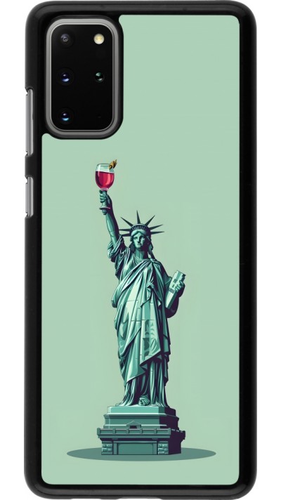 Samsung Galaxy S20+ Case Hülle - Freiheitsstatue mit einem Glas Wein