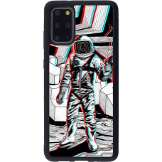 Hülle Samsung Galaxy S20+ - Silikon schwarz Anaglyph Astronaut