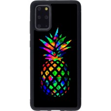 Coque Samsung Galaxy S20+ - Silicone rigide noir Ananas Multi-colors