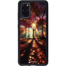 Coque Samsung Galaxy S20+ - Silicone rigide noir Automne doré glare
