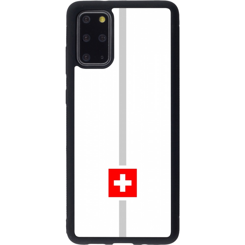 Samsung Galaxy S20+ Case Hülle - Silikon schwarz Kanton CH weiss