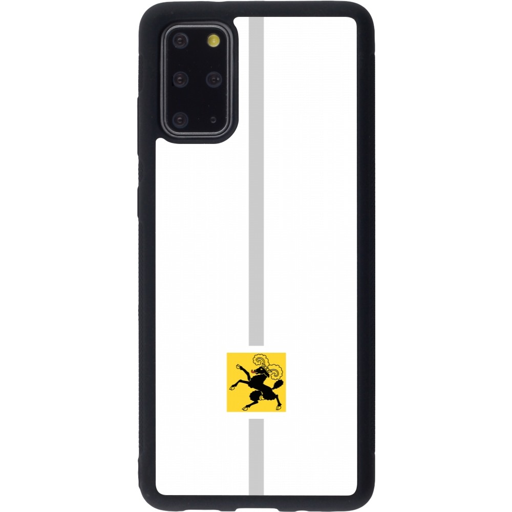 Coque Samsung Galaxy S20+ - Silicone rigide noir Canton SH blanc