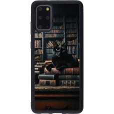 Samsung Galaxy S20+ Case Hülle - Silikon schwarz Katze Bücher dunkel