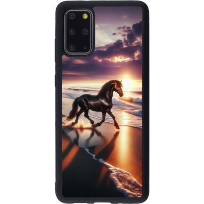 Samsung Galaxy S20+ Case Hülle - Silikon schwarz Pferd majestätisch Strand