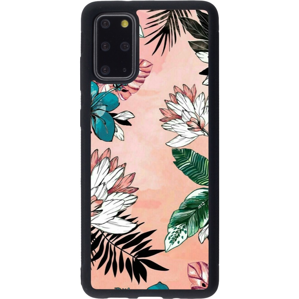 Samsung Galaxy S20+ Case Hülle - Silikon schwarz Flowers Artprint