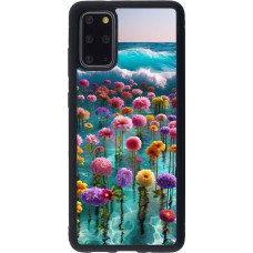 Samsung Galaxy S20+ Case Hülle - Silikon schwarz Blumenmeer Wellen