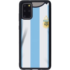 Coque Samsung Galaxy S20+ - Silicone rigide noir Maillot de football Argentine 2022 personnalisable
