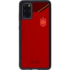 Coque Samsung Galaxy S20+ - Silicone rigide noir Maillot de football Espagne 2022 personnalisable