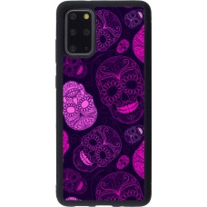 Coque Samsung Galaxy S20+ - Silicone rigide noir Halloween 2023 pink skulls