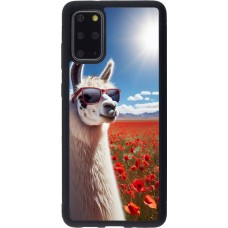 Samsung Galaxy S20+ Case Hülle - Silikon schwarz Lama Chic in Mohnblume