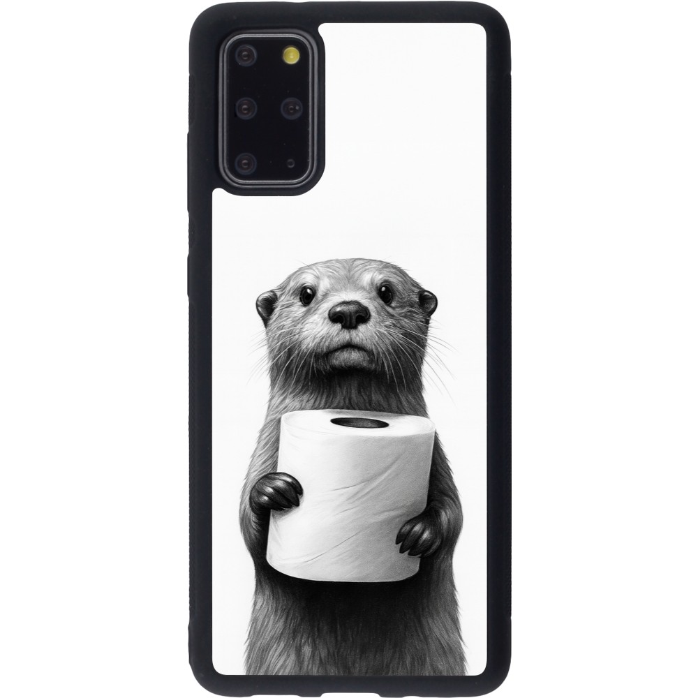Coque Samsung Galaxy S20+ - Silicone rigide noir Loutre papier de toilette