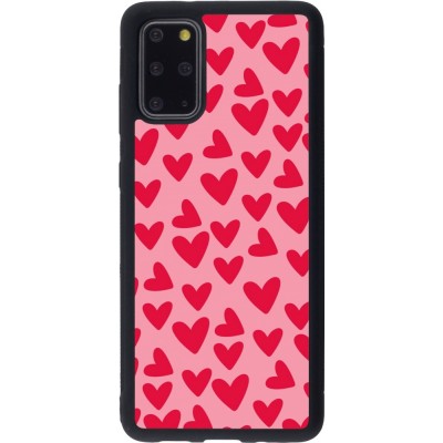 Coque Samsung Galaxy S20+ - Silicone rigide noir Mom 2024 petits coeurs