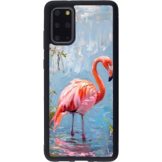 Samsung Galaxy S20+ Case Hülle - Silikon schwarz Paint Flamingo