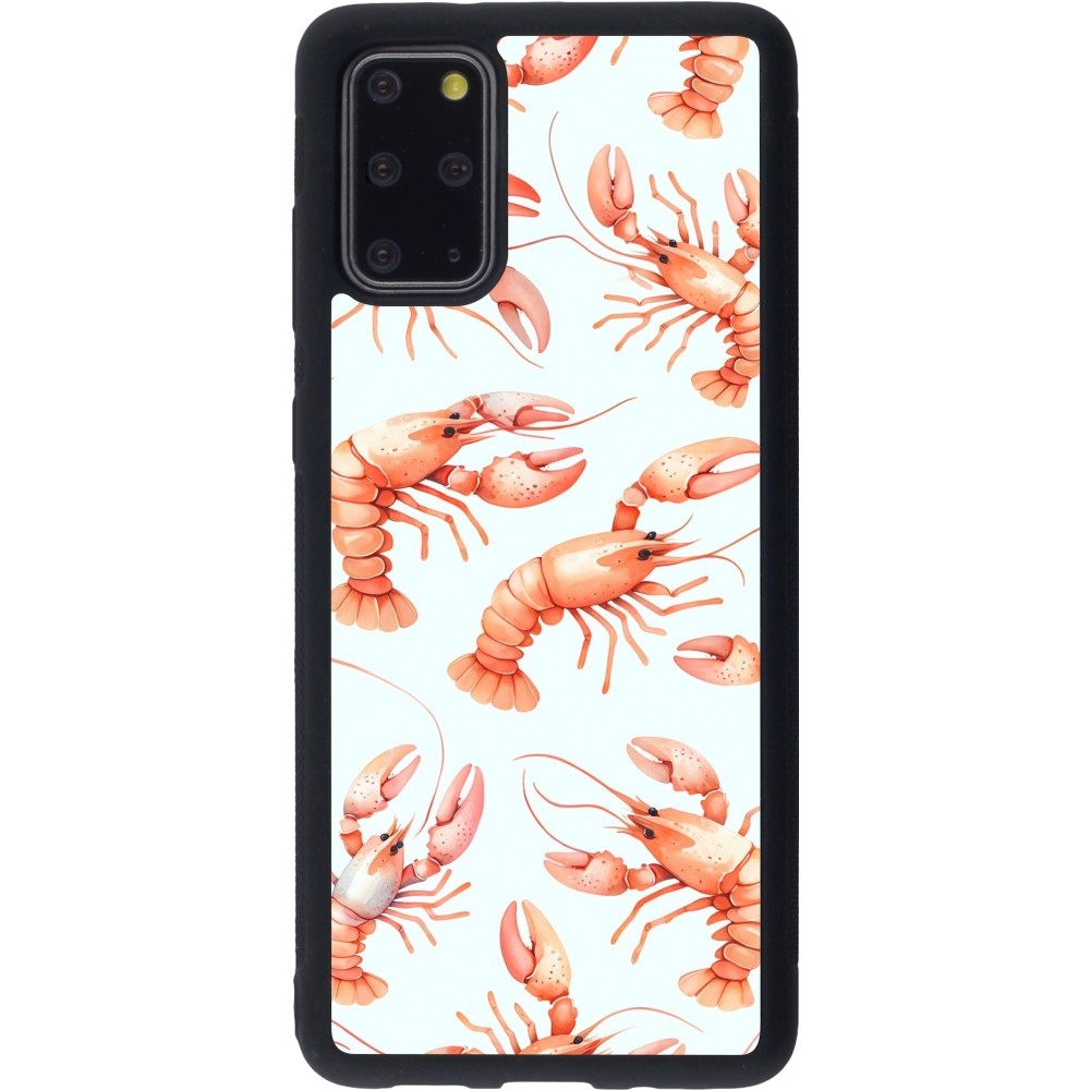 Samsung Galaxy S20+ Case Hülle - Silikon schwarz Muster von pastellfarbenen Hummern